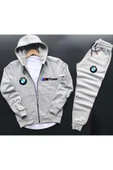 Spor Eşofman Takımı Bmw Mpower Baskılı Fermuarlı Pamuklu Ceket- Eşofman Altı 2 'li Takım Unisex - 1