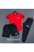 Nasa Baskılı Unisex Yazlık Şort T-shirt Eşofman Altı 3 lü Set Combin Takım thumbnail 3