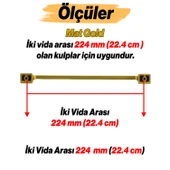 Gediz Metal Mat Gold Altın Kulp 224 mm Mobilya Çekmece Mutfak Dolabı Dolap Kapak Kulpları Kulb Kulpu - 3