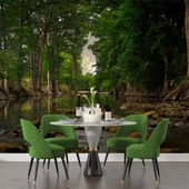 Orman ve Nehir Manzaralı Duvar Kağıdı thumbnail 5