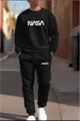 Eşofman Takımı NASA baskılı Unisex kışlık Kalın pamuklu Sweatshirt ve Eşofman altı 2' li set thumbnail 4