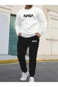 Eşofman Takımı NASA baskılı Unisex kışlık Kalın pamuklu Sweatshirt ve Eşofman altı 2' li set thumbnail 7