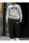 Eşofman Takımı  NewYork Baskılı Unisex Kışlık Kalın Pamuklu Sweatshirt Ve Eşofman Altı 2' Li Set - 4