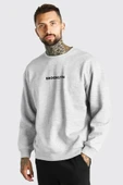 Unisex Brooklyn Baskılı Bisiklet Yaka Oversize Sweatshirt - 4