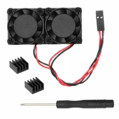 Raspberry Dual Fan Set Pi 4 3 B B+  2 Adet 9mm Alüminyum Blok Raspberry Dual Fan Set Pi 4 3 B B+  2 Adet 9mm Alüminyum Blok Çift Soğutma Fanı Isı Emici Dağıtıcı Sistem Termal Etiketli thumbnail 3