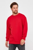 Sweatshirt Unisex Baskısız Bisiklet Yaka Oversize Sweatshirt - 5