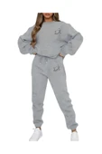 Eşofman Takımı Gezegen Baskılı  Ünisex Kışlık Sweatshirt ve Eşofman Altı 2 li Set Combin Pamuklu - 7