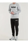 Eşofman Takımı NASA baskılı Unisex kışlık Kalın pamuklu Sweatshirt ve Eşofman altı 2' li set thumbnail 10