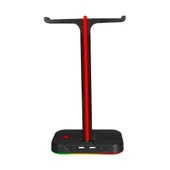 GameBooster HS01 RGB Aydınlatmalı Aksesuar ve İkili Kulaklık Standı - 4