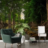 Orman ve Nehir Manzaralı Duvar Kağıdı thumbnail 6