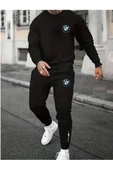 Eşofman Takımı Bmw Baskılı Ünisex Kışlık Kalın Sweatshirt ve Eşofman Altı 2 li Set Combin Takım - 1