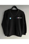 BMW Baskılı Original Ünisex kışlık Sweatshirt Siyah - 1