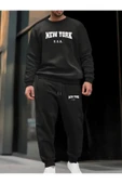 Eşofman Takımı  NewYork Baskılı Unisex Kışlık Kalın Pamuklu Sweatshirt Ve Eşofman Altı 2' Li Set - 7