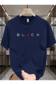 BLACK Baskılı özel tasarım Unisex Tshirt - 1