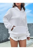Sweatshirt Kapşonlu Unisex Kışlık kalın Pamuklu, Şardonlu ve Yumuşacık kanguru cepli - 7