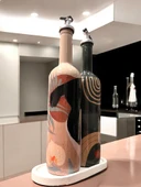 El Yapımı Dekoratif Minimalist Afro Kadın ve Geometrik Desenli Yağdanlık Seti, Sosluk, Sirkelik, Mutfak DekorMutfak - 4