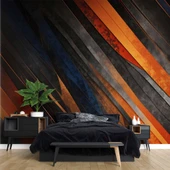 3 Boyutlu Siyah Turuncu Duvar Kağıdı thumbnail 2