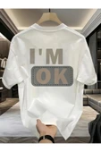 I'M OK Baskılı Oversize Tshirt thumbnail 2