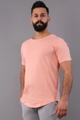 Pudra Rengi Erkek Tişört Oval Kesimli Slim Fit Tişört Standart Kesim (psokt-s) - 1