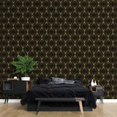 3 Boyutlu Siyah Altın Duvar Kağıdı thumbnail 2
