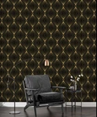 3 Boyutlu Siyah Altın Duvar Kağıdı thumbnail 6