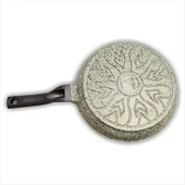 27cm Büyük Bakalit Kulp Yanmaz Yapışmaz Granit Yüzey Ağır Alaşım Döküm Tava - 2