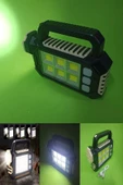 Yan Panelli Powerbank Özellikli 3 Modlu Solar Panelli Şarjlı Güneş Enerji Suya Dayanıklı Kamp Feneri - 4