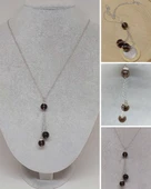 Dumanlı Kuvars Taşı Zincirli Kolye (9429) thumbnail 1