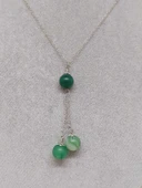 Akik Taşı Yeşil Zincirli Kolye (22415) thumbnail 5