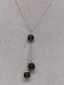 Dumanlı Kuvars Taşı Zincirli Kolye (9429) thumbnail 5