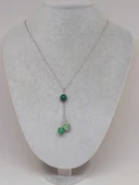 Akik Taşı Yeşil Zincirli Kolye (22415) thumbnail 2