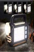 Yan Panelli Powerbank Özellikli 3 Modlu Solar Panelli Şarjlı Güneş Enerji Suya Dayanıklı Kamp Feneri - 6
