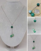 Akik Taşı Yeşil Zincirli Kolye (22415) thumbnail 1