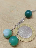 Akik Taşı Yeşil Zincirli Kolye (22415) thumbnail 3