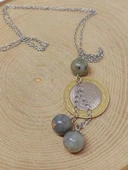 Labradorit Taşı Zincirli Kolye (9300) - 3