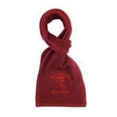 Artoholic bordo polar tasarım nakışlı atkı - 1