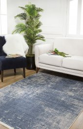 USSO Modern Buz Mavisi Yıkanabilir Halı HLN801 - 1