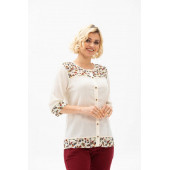 Eliş Şile - Kodu 412-09 - Gülsinem Bluz- 3XL Beden - Krem renk - 1