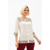 Eliş Şile - Kodu 412-09 - Gülsinem Bluz- 3XL Beden - Krem renk - 4