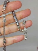 Hematit Taşı Silindir Kesim Sallamalık Zaza Tesbih 6mm (48194) thumbnail 5