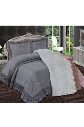 Çeyizdiyarı Angel 3 Parça Kapitone Yatak Örtüsü Takımı Pudra thumbnail 4