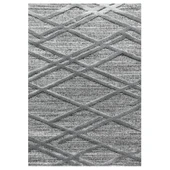Modern Bukleli Yumuşak Kabartmalı Geometrik 3 Boyutlu Tozsuz Gri Dekoratif Halı - 2
