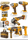 Ingco CKLI2019 Li-ion Akülü Kombo Set 5'li - 1