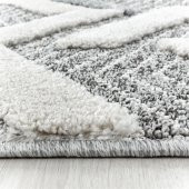 Modern Dekoratif Bukleli kabartmalı 3 boyutlu Zigzag Desenli Gri Oturma odası Salon Halısı - 4
