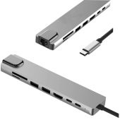 START FC-10 8-in1 USB3.1 TYPE-C=>HDMI+USB3.0+ USB3.1 TYPE-C+RJ45+SD+TF Çevirici Adaptör - 2