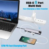 START FC-10 8-in1 USB3.1 TYPE-C=>HDMI+USB3.0+ USB3.1 TYPE-C+RJ45+SD+TF Çevirici Adaptör - 4