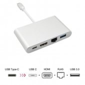 START FC-14 USB3.1 TYPE-C => HDMI+RJ45+USB3.0 +USB3.1 TYPE-CÇevirici Adaptör - 4