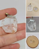 Kristal Kuvars Taşı 925 Ayar Gümüş Aparatlı Kolye Ucu (55716) thumbnail 1