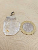 Kristal Kuvars Taşı 925 Ayar Gümüş Aparatlı Kolye Ucu (55716) thumbnail 3