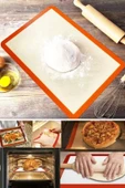 Silikon Yanmaz Yapışmaz Pişirme Matı 40*30 Cm Fırın Kağıdı -Hamur Açma Matı thumbnail 1